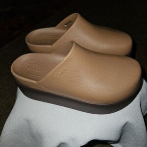 CROCS Tan and Brown Mules